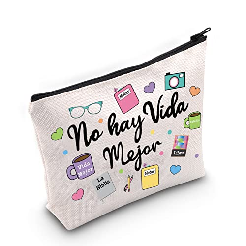 WZMPA JW Pioneer Cosmetic Makeup Bag JW Spanish Pioneer Gifts No Hay Vida Mejor Zipper Pouch Bag for Women Girls No Hay Vida, Fit