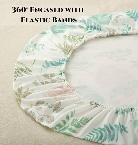 Image of SDY Jersey Bassinet Sheets for Baby Boys and Girls,32 inchx 16 inchx 4 inch, 2 Pack, Green Standard Oval /Retangle Bassinet Mattress Sheets for Toddler,Super Soft Breathable