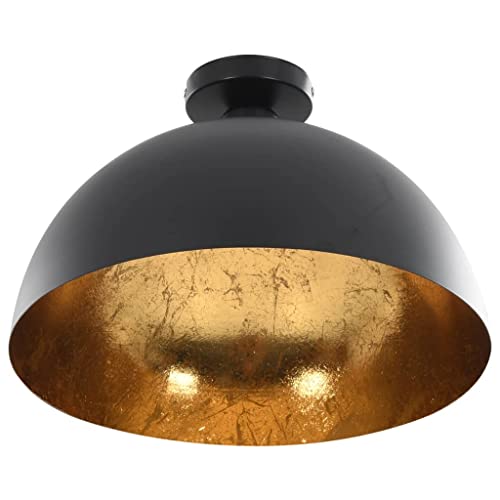 Lampe de plafond E27 semi-sphérique noire pour éclairage intérieur - 8