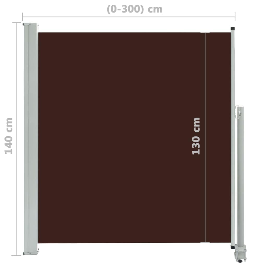Osłona balkonowa, balkonowa, wysuwana markiza boczna, 140 x 300 cm, brązowa