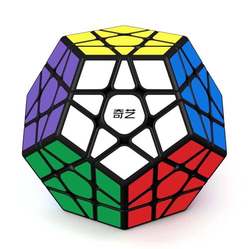 Megaminx Cube, Roxenda 3x3x3 Pentagonal Speed Cube Dodecahedron Magic Cube Puzzle Toy (Black)