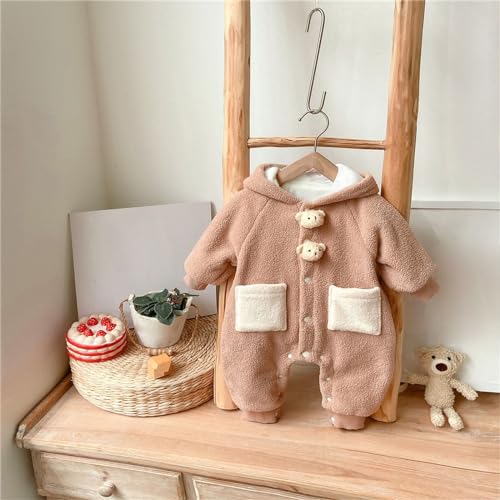 Baby Clothes Boys Girls Winter Snowsuit Cute Bear Suit Newborn Infant Coats Sherpa Hooded Bodysuits Jumpsuit2