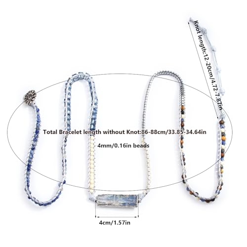 Image of Boho Stone Wrap Bracelet for Women,Turquoise Beaded Bracelet Jewelry Gift