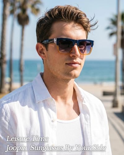 Image of Joopin Acetate Square Sunglasses Men Polarized UV400 Protection Trendy Oversized Sun Glasses Retro Shades Women