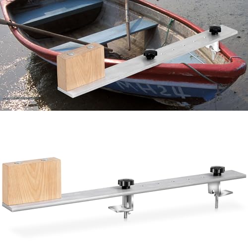 MorningRo Canoe Trolling Motor Mount Trolling Mount with Ash Wood Crossbar and Motor Block for Quick and Easy Kayak(Aluminum Novel)