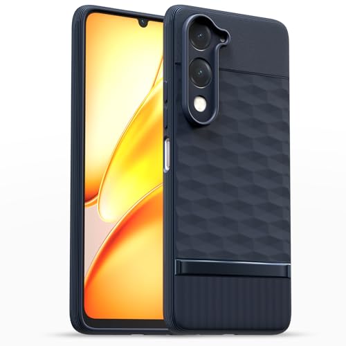Image of Pikkme Back Cover for iQoo Z10 lite 5G / Vivo T4 lite 5G / Y19 5G / Y19e / Y04 4G / Y29s 5G Camera Protection 3D Hexa Cube Design Silicone Protective Bumper Case (Blue)