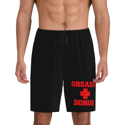 Orgasm Donor Pajama Shorts for Men, Men's Pajama Bottoms, Sleepwear for Summer