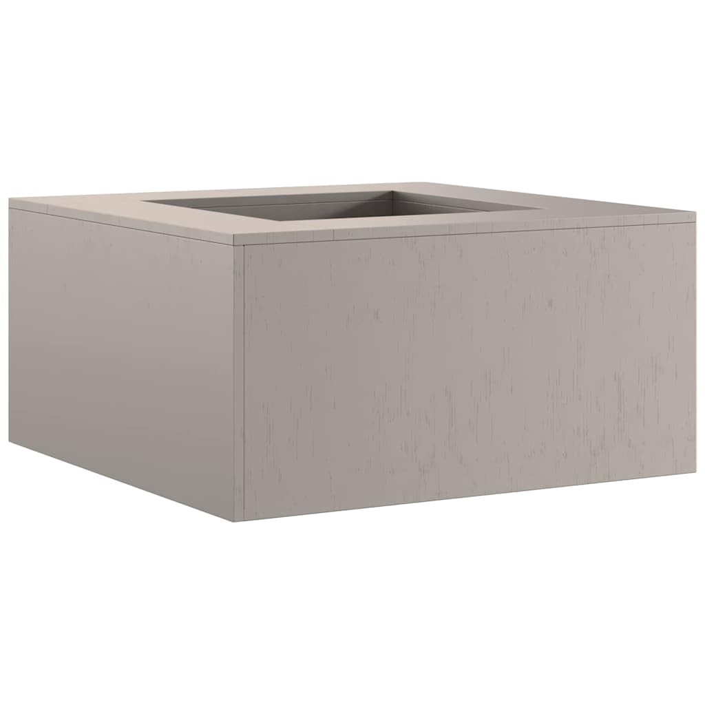 Feuerstelle Braun aus wetterfestem Stahl 80 x 80 x 40 cm, freistehend für Outdoor Terrasse, Moderne rechteckige Gartenheizung mit effizienter Flamme und stilvoller Wärme für gemütliche