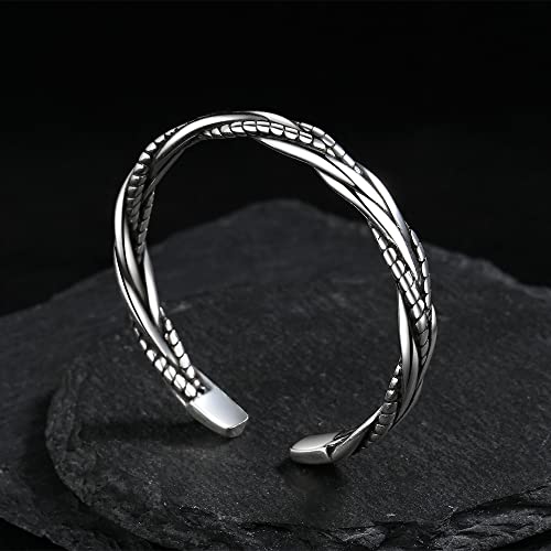 Nainsect Womens Weave Twist Bracelets Adjustable Silver Plated Wrist Bangle Vintage Copper Retro Twisted Bracelet For Women Girl (Sl0235) #TOP7