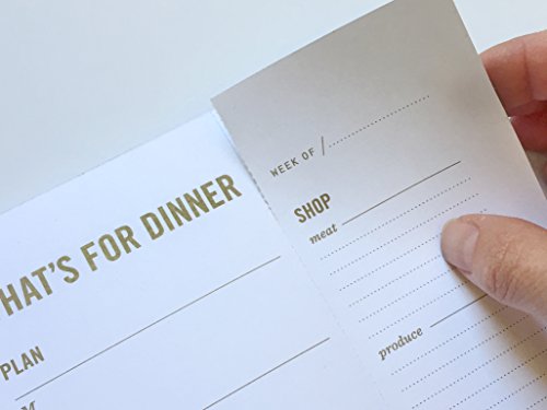 “What’s for Dinner?” Weekly Meal Planner with Tear Off Grocery Shopping List - 50 Sheets, 6 x 9”, Magnetic Meal Planning Pad for Fridge, Kitchen and Home