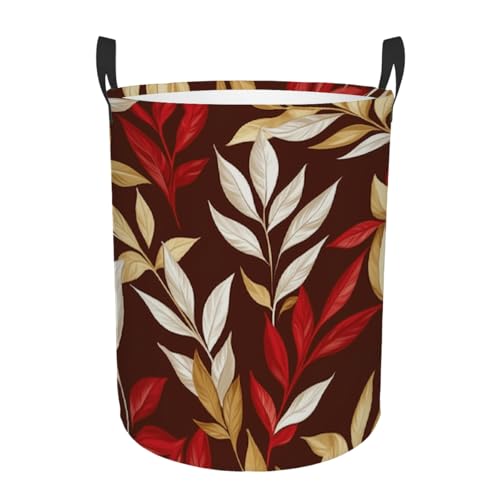 Woltant Red Goldl Eaves Laundry Basket Foldable Laundry Baskets With Handles for Bedroom Bathroom Toys Decorative Basket
