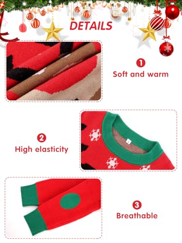 Image of XiaoMoSha Unisex Ugly Sweater Christmas Women Men Holiday Knit Pullover Matching Ugly Christmas Sweater for Men Women Kids