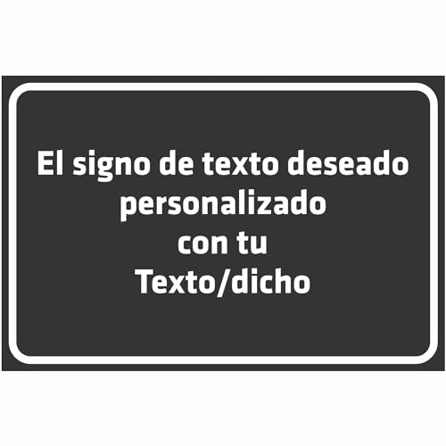 INDIGOS UG - Cartel Personalizado - Aluminio Dibond Negro - 8 Tamaños - Texto Personalizado - Para Garaje, Hotel, Aparcamiento, Escuela, Empresa, Individual