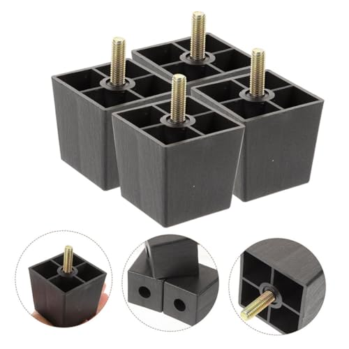 Patas para muebles cuadradas ajustables de 8 piezas con tornillos elevadores para mesa y sofá 8