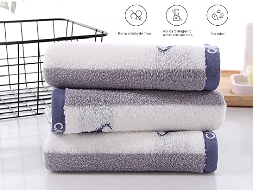 Kissvian 3 Pack Pure Cotton Bathroom Hand Towel Set, Colorful Striped Catle Pattern Fingertip Towels, Soft And Absorbent Face Washcloths For Bath, Hand, Face, Gym And Spa, Size 13.4" X 29.1" #TOP5
