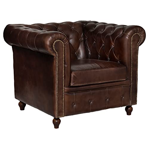 ATMOSPHERA CREATEUR D'INTERIEUR Sillón Chester Cuero marrón