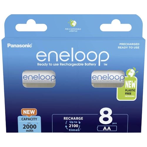 eneloop, AA/Mignon Ni-MH Akku, 8er-Pack, Kapazität mit min. 2000 mAh, Ready-to-Use Ni-MH Akkus, bis zu 2000 Mal wiederaufladbar… – Ansicht 1