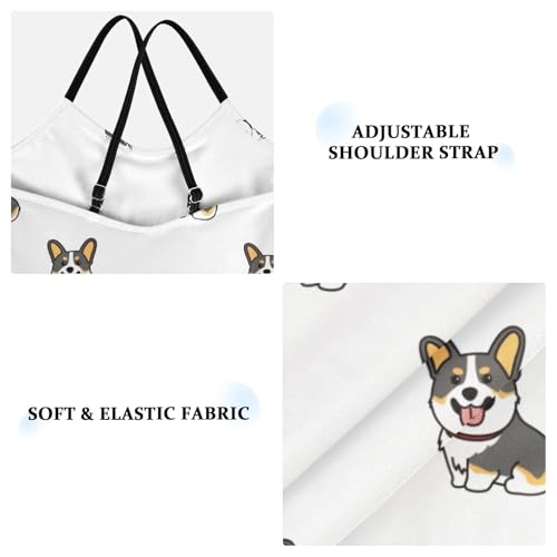 Corgi Tricolor Dog Cartoon Girls Swimsuit One Piece Bathing Suit for Baby Girls' Swimwear 3-10T3