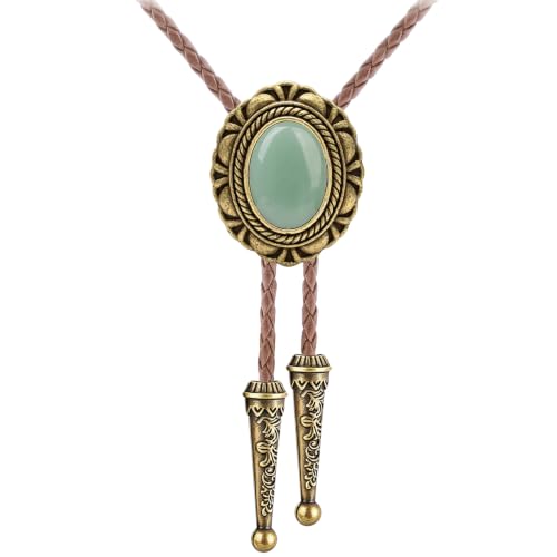 Image of GelConnie Native American Bolo Tie Rodeo Cowboy Leather Necktie Western Necklace Costume Accessories for Men,Women