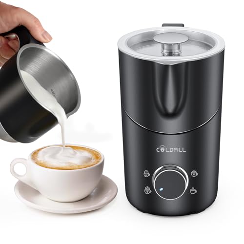 COLDFILL Montalatte Elettrico 8 in 1, Cappuccinatore con Tazza Rimovibile