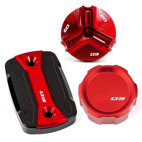 Cubiertas de depósito para moto MT03 2015-2020: juego de tapas rojas de aluminio
