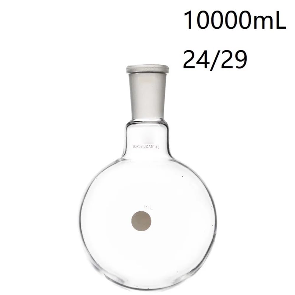 Cristalería de Laboratorio Matraz de 10000 ml 24/29, 10 l, fondo redondo, vidrio de borosilicato 3.3, boca esmerilada estándar