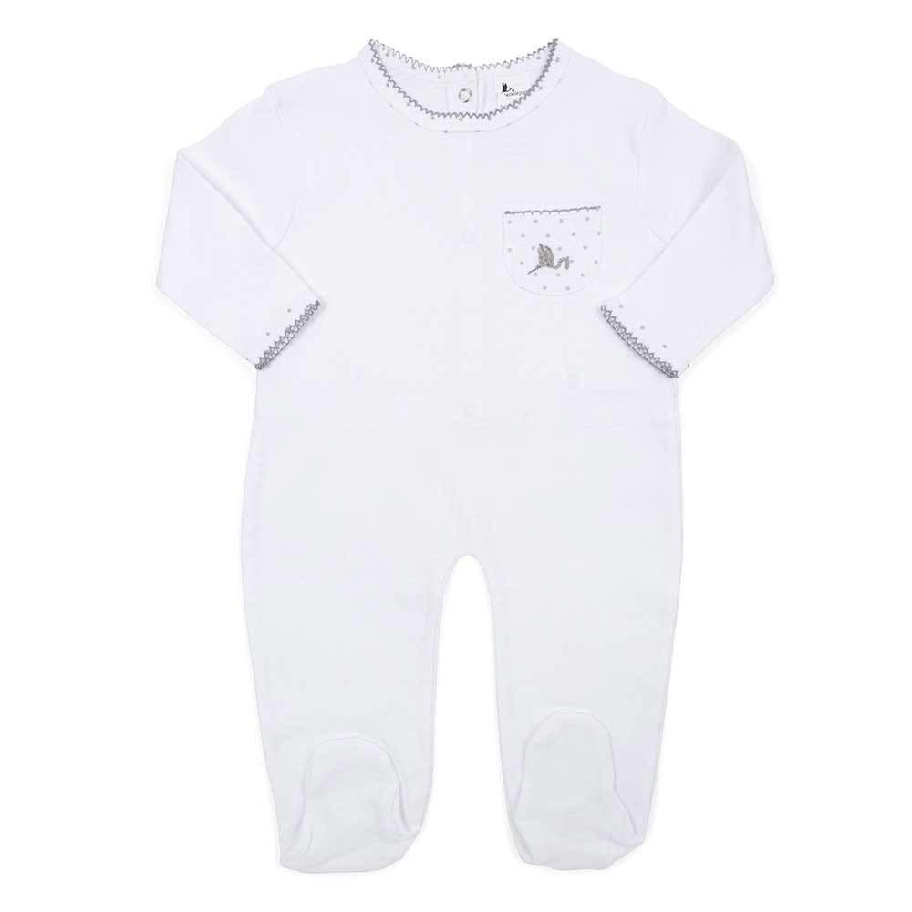 Regalos para Bebes Recien Nacidos Personalizados | Canastilla Bebe Recien Nacido con Manta Bordada | Ideal para Baby Shower | 3 a 6 Meses (Gris) | BebeDeParis