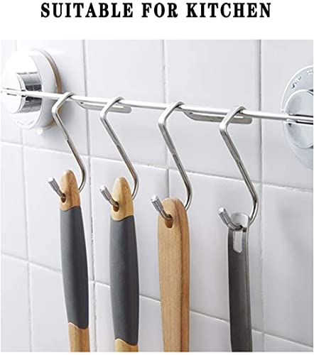 Image of JIALTO 2 PCS Over The Door Drawer Cabinet Hook, S.S 304 Stainless Steel Double S-Shaped Holder Hanger, Heavy Duty Free Punching Door Back Hanging Clothes Organizer (Silver)