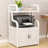Maximiza el espacio: este versátil soporte para impresora cuenta con un espacioso armario cerrado, ideal para almacenar documentos, archivos, carpetas y papel de impresora. Su diseño optimiza el espacio de almacenamiento vertical, ayudándote a organizar tu espacio de trabajo en casa u oficina de manera más eficiente. Perfecto para mantener tu espacio de trabajo ordenado mientras garantiza un fácil acceso a los artículos esenciales.