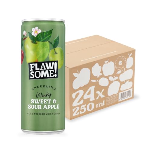 Flawsome! Lightly Sparkling Sweet & Sour Apple Juice – No Added Sugar, 100% Cold-Pressed Wonky Fruit, Guilt-Free Fizzy Drink – Perfect For Refreshment