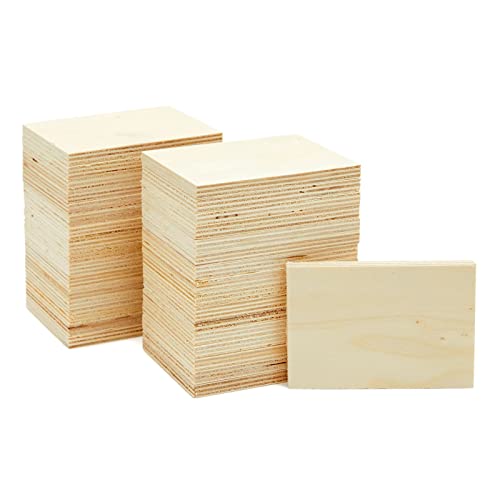 Juvale 36 Pack Unfinished Wooden Rectangles for Crafts, 2x3 Wood Cutouts for DIY Art Projects