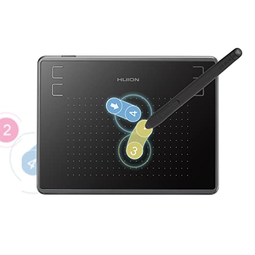 HUION Inspiroy H430P - Tablet da disegno, con tablet grafico dell'area di lavoro da 4,8 x 3 pollici, supporta Mac Windows Android, ideale per il lavoro a casa e l'apprendimento a distanza