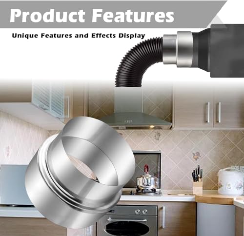 ShnminEU Wickelfalzrohr Reduzierung Ofenrohr Mit 2 Schlauchschellen Ofenrohr zum Anschluss von 100 mm auf 80 mm Rohr Schornstein Edelstahl Reduktion Kaminrohr Kaminadapter Rohrreduzierung