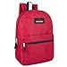 Classic Traditional Solid 17 Inch Backpacks with Adjustable Padded Shoulder Straps (Red)