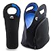 Nordic By Nature Insulated Neoprene Lunch Bag Tote Made For Women, Men and Kids | Includes 12" Big Bottle Cooler | Lightweight | Rugged Lunchbox | Washable | Stretchy | Blue Designer Pattern Bags