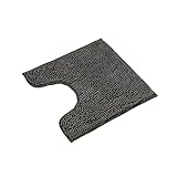 PANA Flauschiger WC Vorleger MIT Ausschnitt • Chenille Badematte in versch. Farben und Größen • Badteppich rutschfest & waschbar • 45 x 45 cm • Farbe: Grau