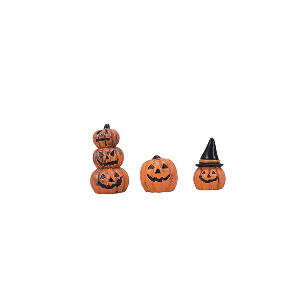 yardwe 3pcs halloween fairy garden miniature pumpkin figurine decorations ornaments doll house accessories halloween party favors bag fillers