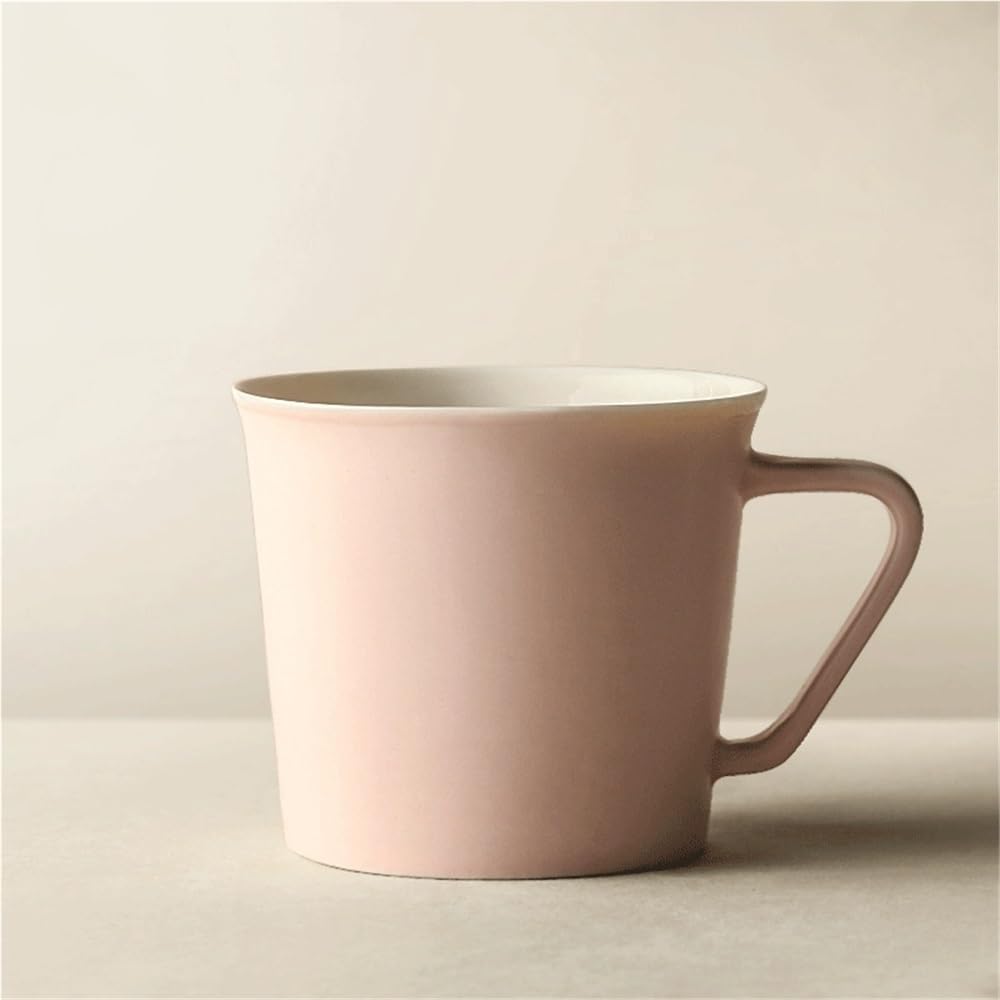 Taza de café Taza de cerámica, 1 pieza tazas café 350 ml for el hogar, la oficina, té con leche, latte y capuchino Tazas de chocolate(Pink)