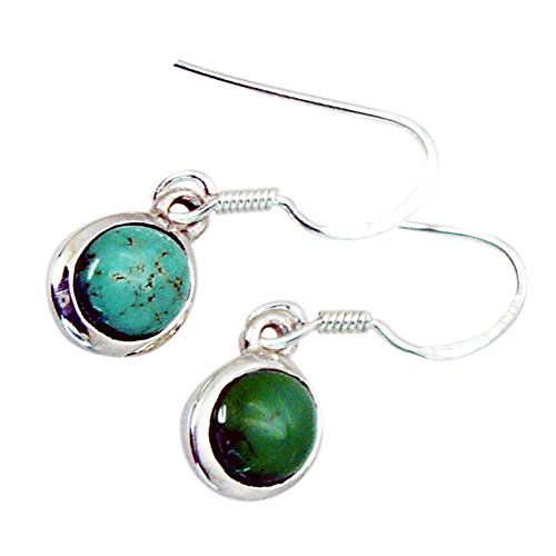 Boucles d'oreilles turquoise naturelle argent 925 de créateur - 4