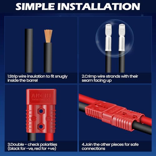 image for Frienda 6 Pieces 2-4 Gauge 175A Battery Quick Connector 12-36V Disconn