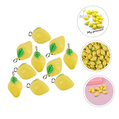 SEWACC 40 Pçs Para Fazer Encantos Pulseira Ornamento Achados Jóias De Resina Limão Pingente De Pende