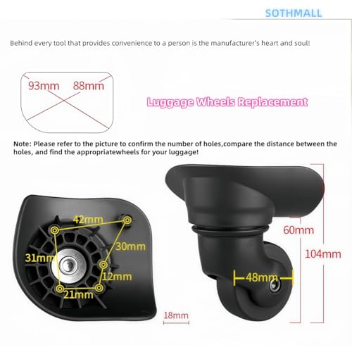 Luggage Wheels Replacement Parts Plastic Luggage Suitcase Replacement Travel Suitcase Carry On Luggage Spinner Wheels 360 Degree Silent Rotating Wheels2