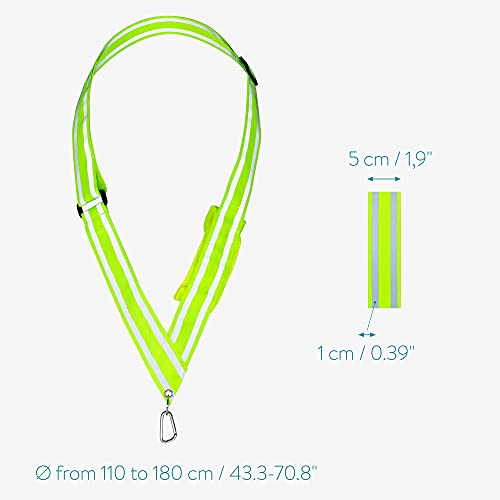 Navaris Reflektor Band Schärpe Erwachsene für Laufen - Rucksack Reflektorband Fahrrad Fahren - Gurt Reflektor für Jacke - Band mit Reflektoren Jacke und Kleidung - Gelb