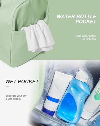 Image of Gym Bag Womens Mens with Shoes Compartment and Wet Pocket Travel Duffel Bags for Women for Plane Sport Gym Tote Bags Swimming Yoga Small Waterproof Weekend Overnight Carry on Bag Hospital Holdalls