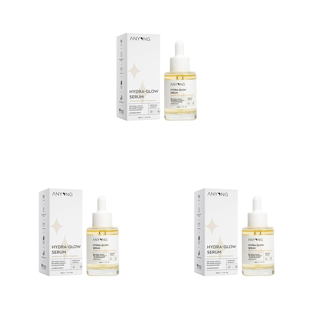 Anyong Nemlendirici, Aydınlatıcı, Yatıştırıcı, Canlandırıcı Serum 30 ml (SALYANGOZ ÖZÜ & BAL & NİASİNAMİD) (3 paketi)