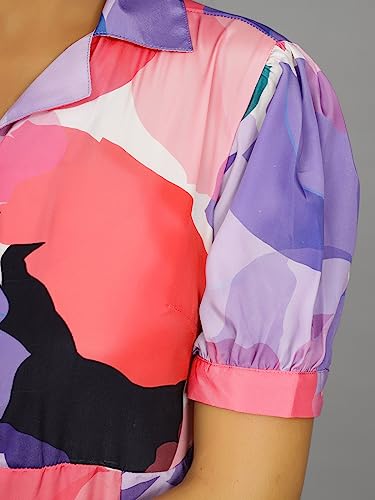 Image of Ravaiyaa - Attitude is everything Womens Soft Crepe Silk Casual Dress Summer Floral Printed Dress Ladies Tank Midi Sundress