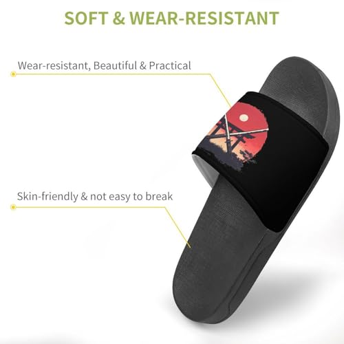 Samurai Katana Tori Gate House Slippers for Women Men Personalized Shower Shoes Sandals Slides3