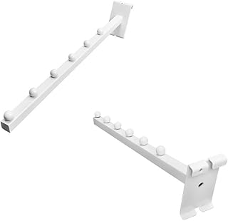 Prolinemax 20 Pc White 6 Ball 16-1/2' Gridwall Square Tube Waterfall Store Clothes Hanger Display