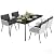 GarveeLife 5 Piece Patio Dining Set, Outdoor All-Weather Wicker Furniture with Table, Patio Conversation Sets with Cushions for Balcony, Garden, Sunroom, Porch (4 Chairs+ Big Table)