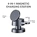 Hexcal 4-in-1 Magnetic Wireless Charging Station - Foldable Travel Stand for iPhone 17, 16, 15 Pro Max, Apple Watch & AirPods - Hexcal Portable Multi-Device Charging Dock with USB Port - Space Gray